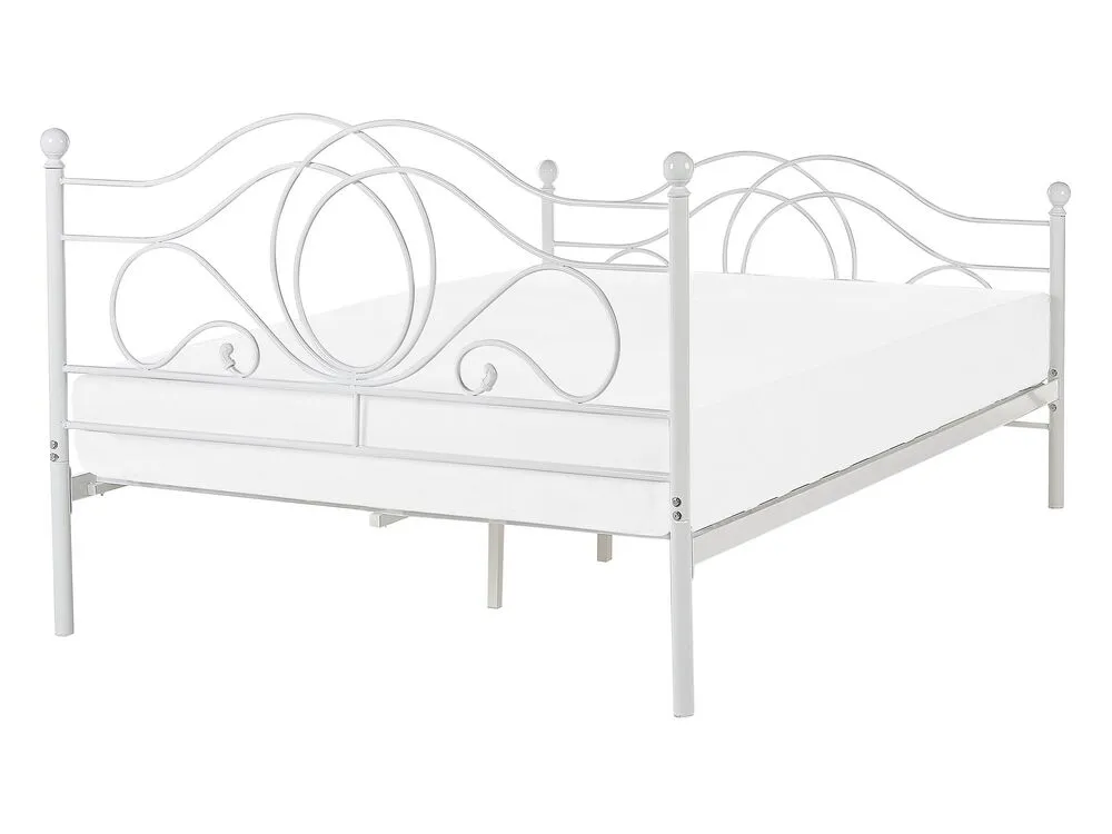 Bed Metal LYRA 140 x 200 cm (EU Double) White
