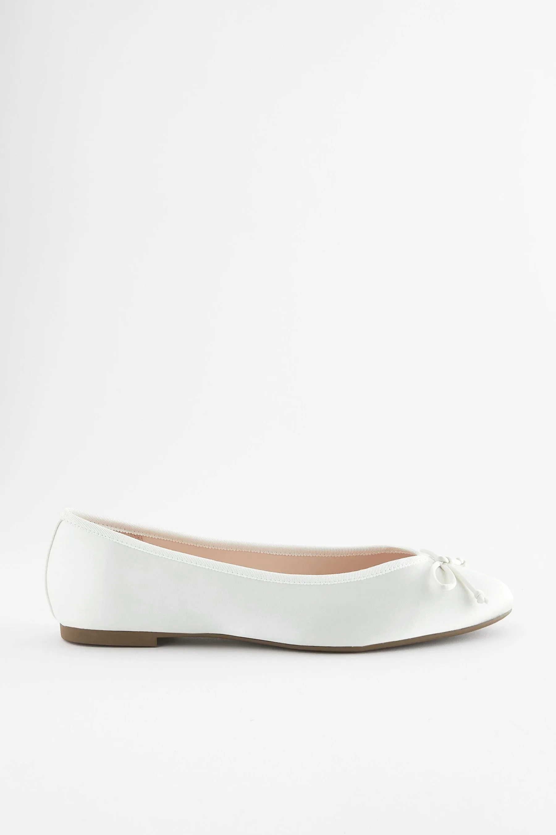Bianco Avorio  - Satin Ballerine da sposa per matrimonio Scarpe