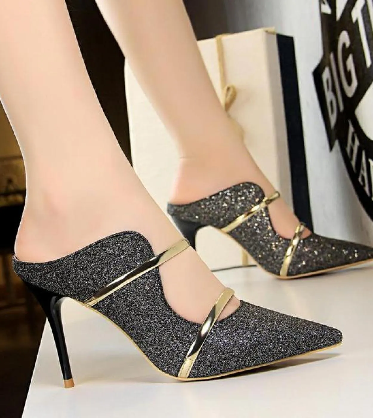 Bigtree Scarpe Donna Décolleté Tacchi alti Doro Scarpe da donna Moda Décolleté con tacco alto Scarpe da sposa da donna Nuove sc
