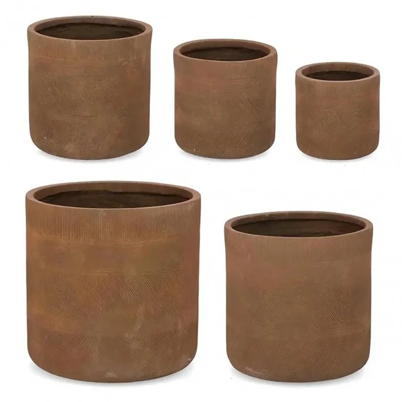 Bizzotto outdoor Set 5 porta vaso rigo cilindrico rusty
