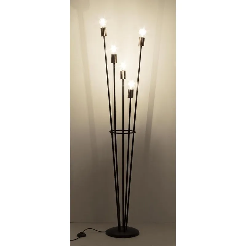Bizzotto Piantana Fiaccola 5 luci nero h155