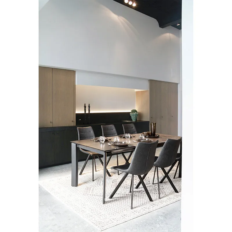 Bizzotto Tavolo allungabile Briva grigio-nero 160-220x90