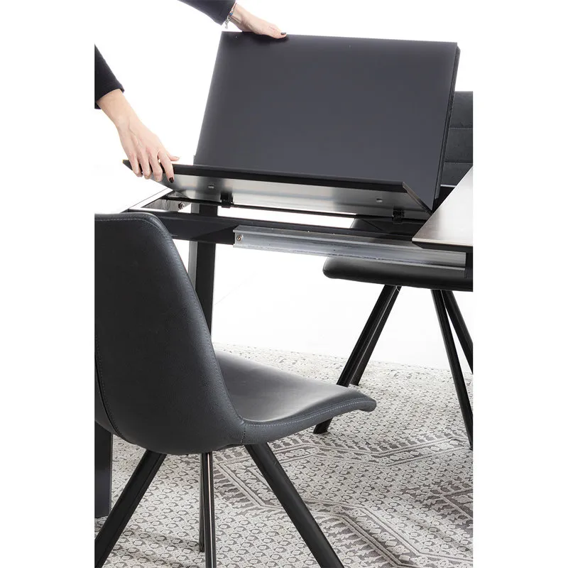 Bizzotto Tavolo allungabile Briva grigio-nero 160-220x90
