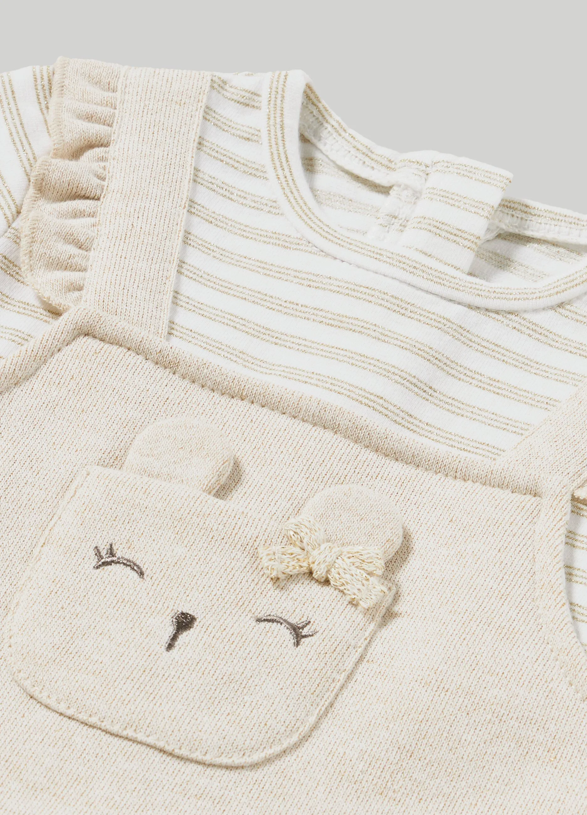 BLUKIDS  Vestito con salopette in felpa di cotone neonata