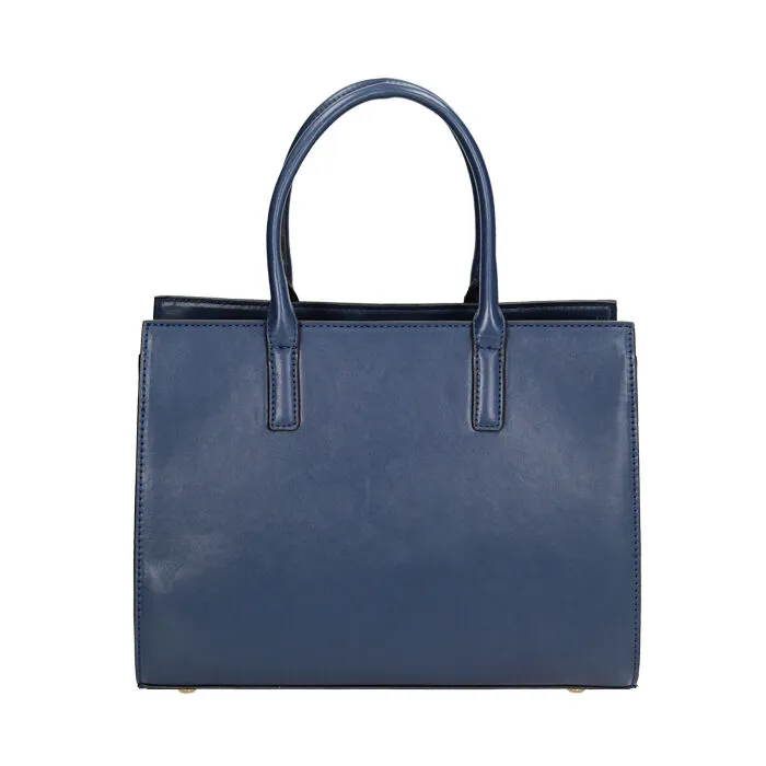 Borsa a mano blu con zip