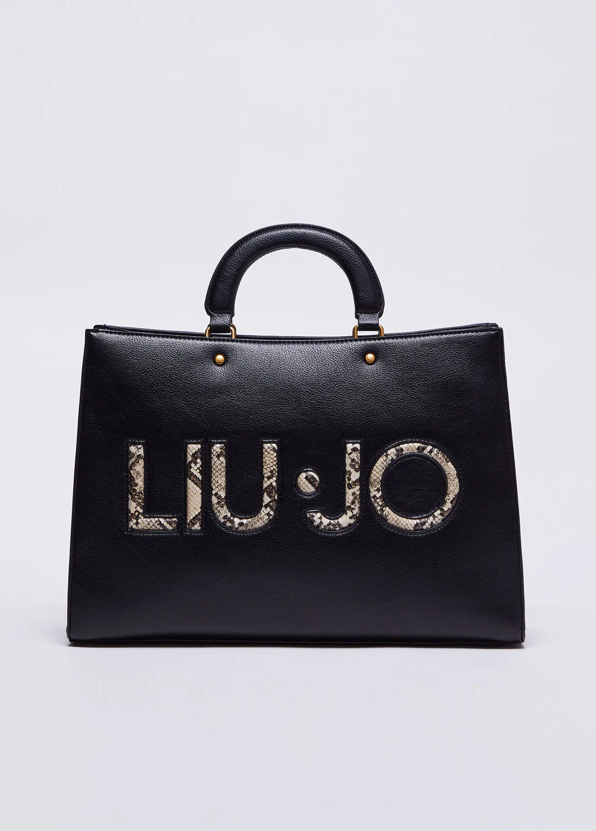 Borsa a mano con logo pitonato
