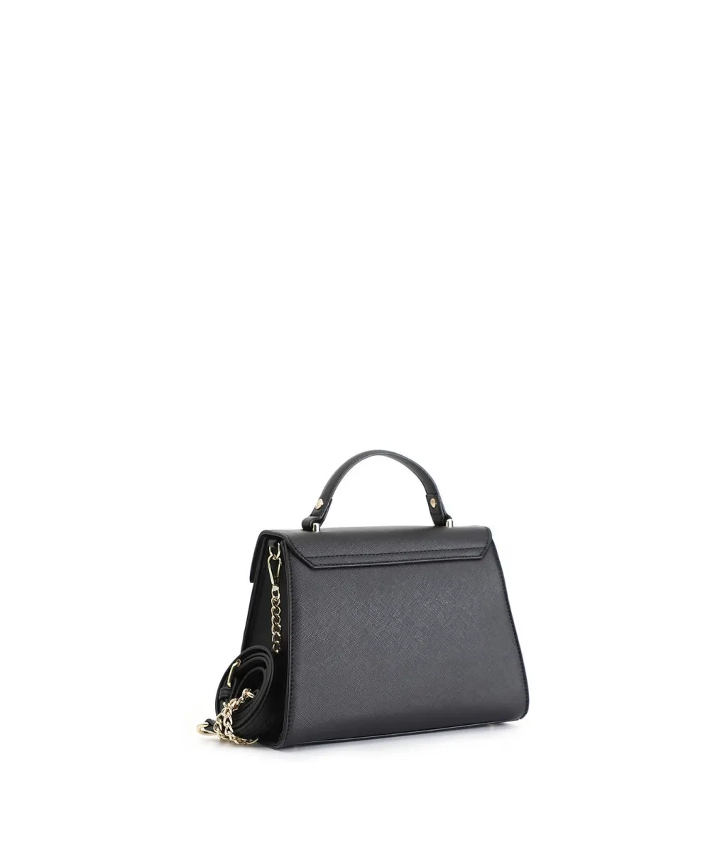 Borsa A Mano Con Pattina In Saffiano Nero