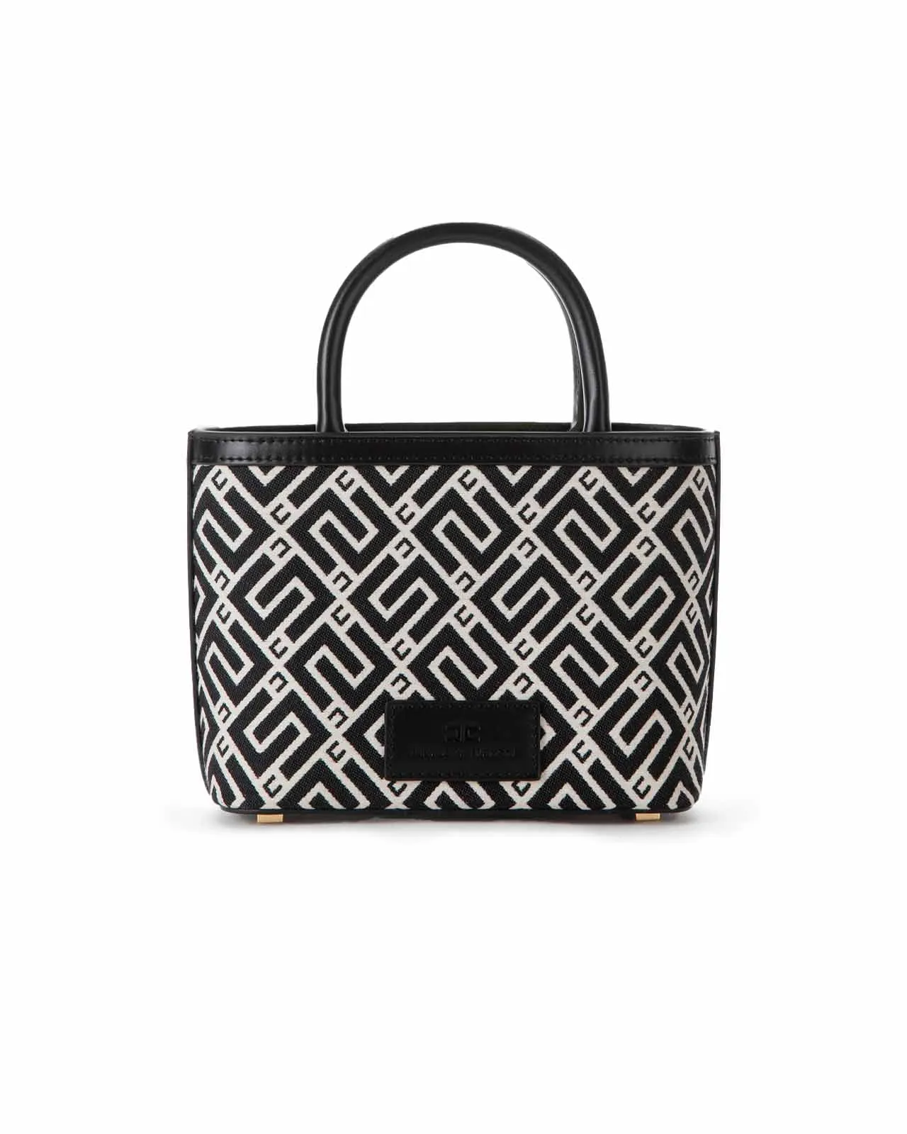 Borsa a mano jacquard nera