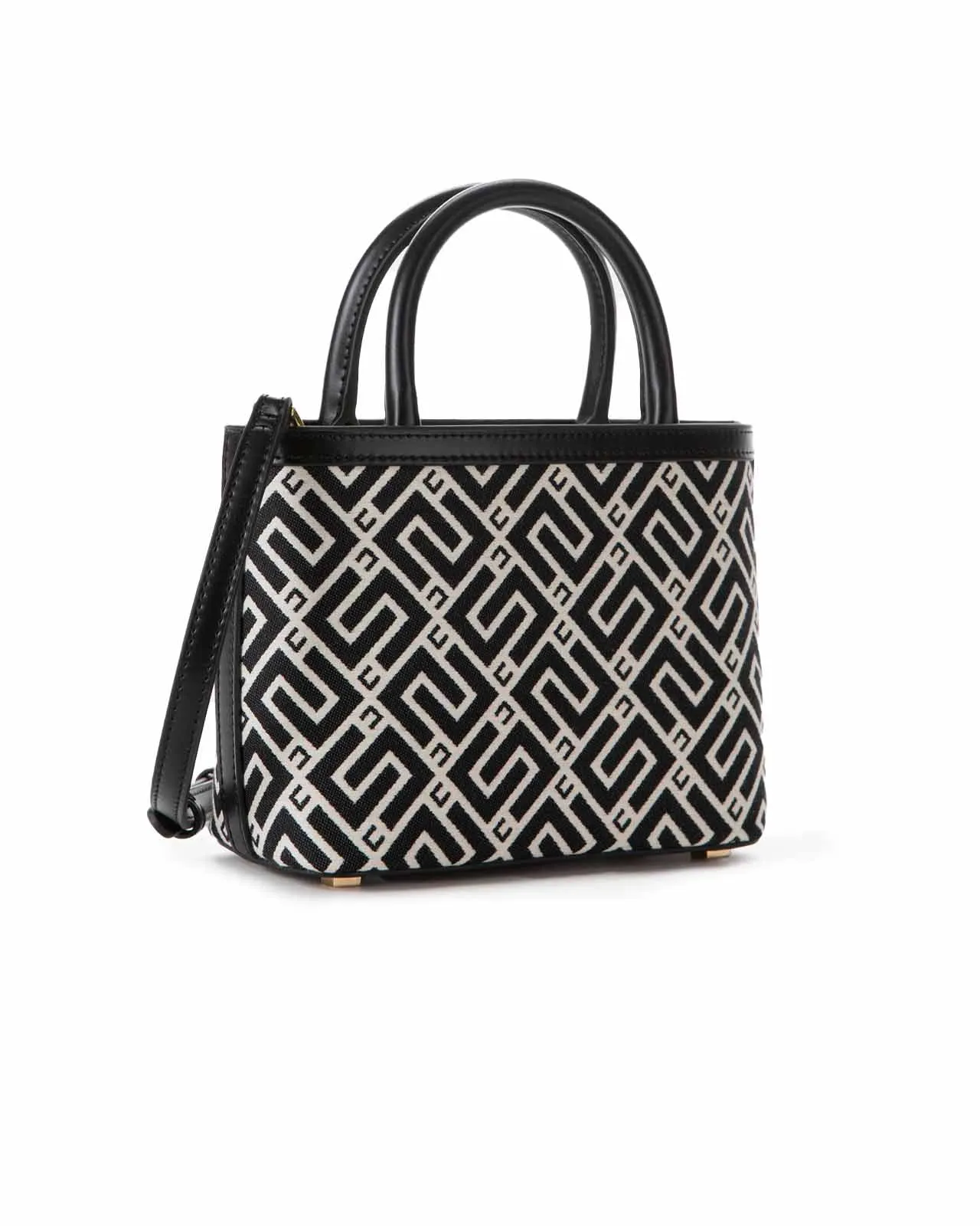 Borsa a mano jacquard nera