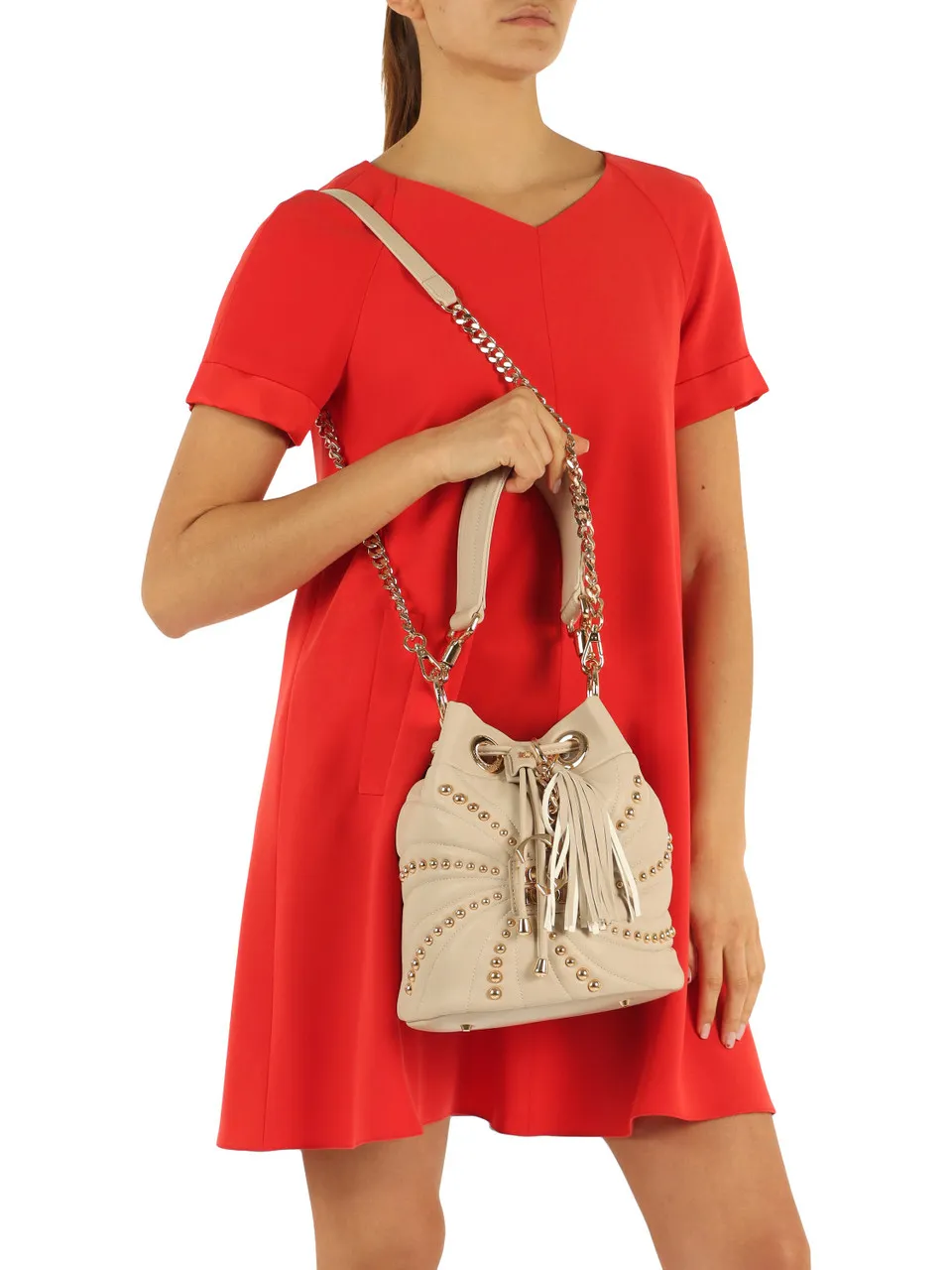 Borsa a secchiello OYSTER STUDS