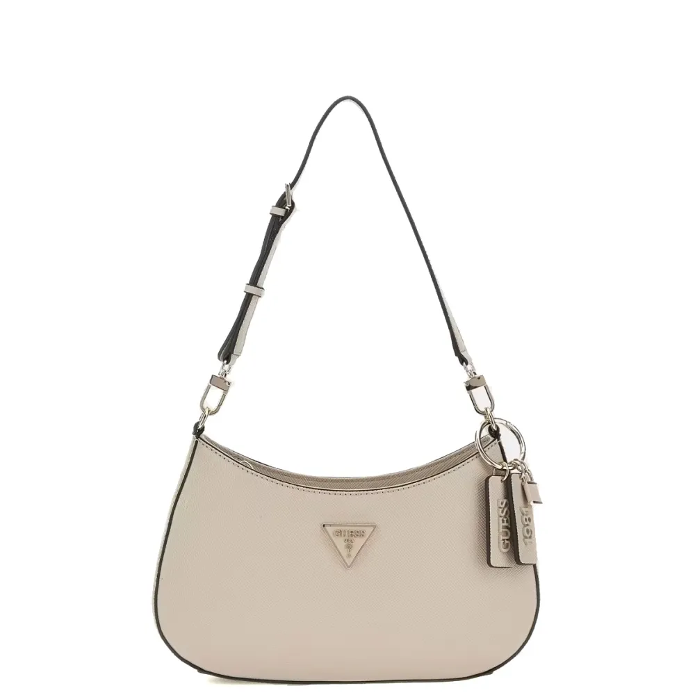 BORSA A SPALLA GUESS NOELLE SAFFIANO BEIGE ZG78 79180 TAUPE