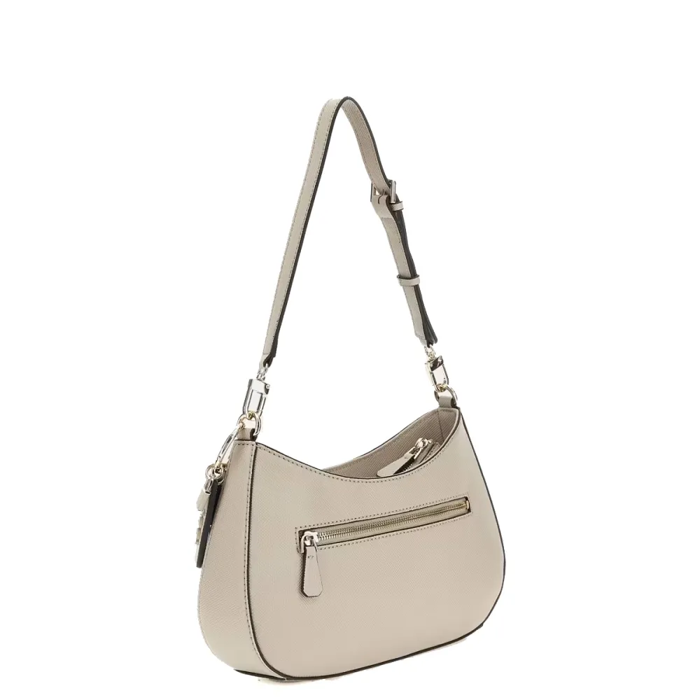BORSA A SPALLA GUESS NOELLE SAFFIANO BEIGE ZG78 79180 TAUPE