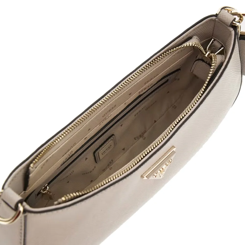BORSA A SPALLA GUESS NOELLE SAFFIANO BEIGE ZG78 79180 TAUPE