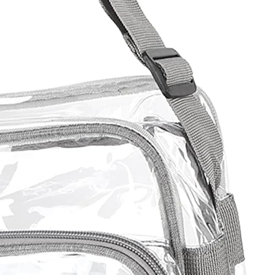 Borsa a tracolla trasparente, robusta borsa a tracolla trasparente impermeabile con cerniera alla moda con cinturino regolabile 