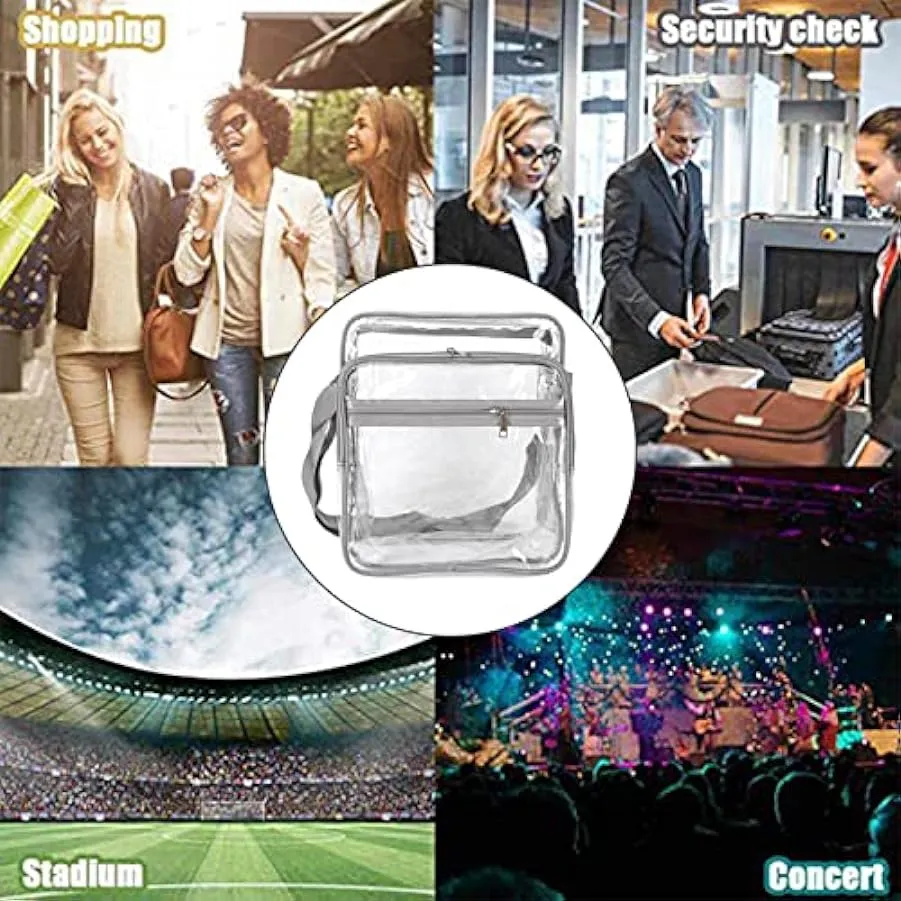 Borsa a tracolla trasparente, robusta borsa a tracolla trasparente impermeabile con cerniera alla moda con cinturino regolabile 