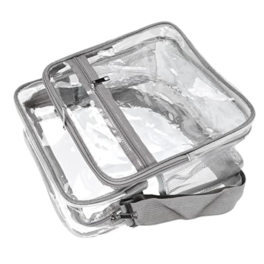 Borsa a tracolla trasparente, robusta borsa a tracolla trasparente impermeabile con cerniera alla moda con cinturino regolabile 