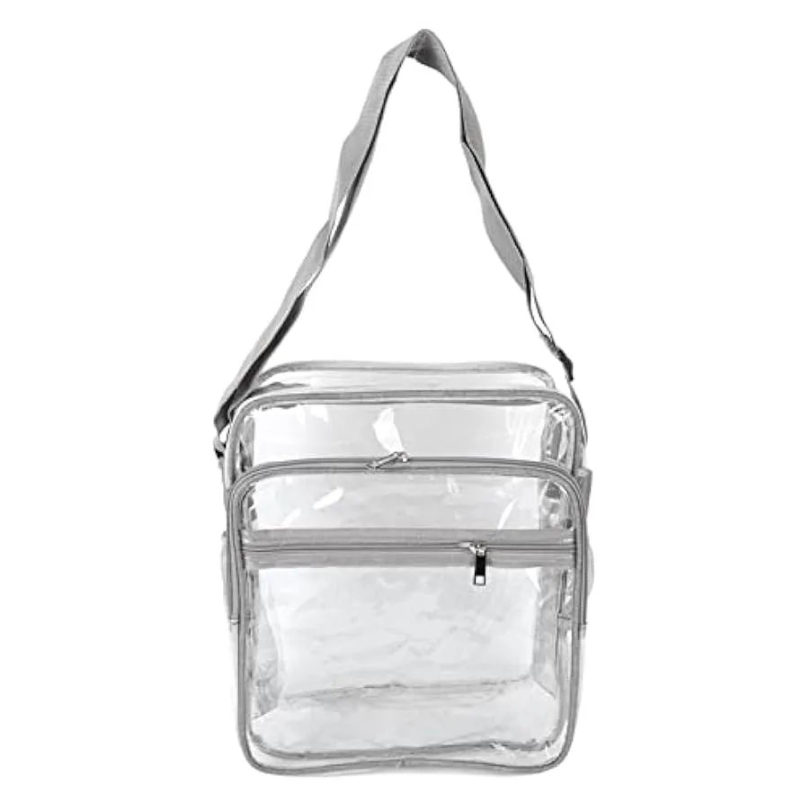 Borsa a tracolla trasparente, robusta borsa a tracolla trasparente impermeabile con cerniera alla moda con cinturino regolabile 