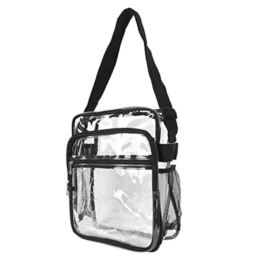 Borsa a tracolla trasparente, robusta borsa a tracolla trasparente impermeabile con cerniera alla moda con cinturino regolabile 