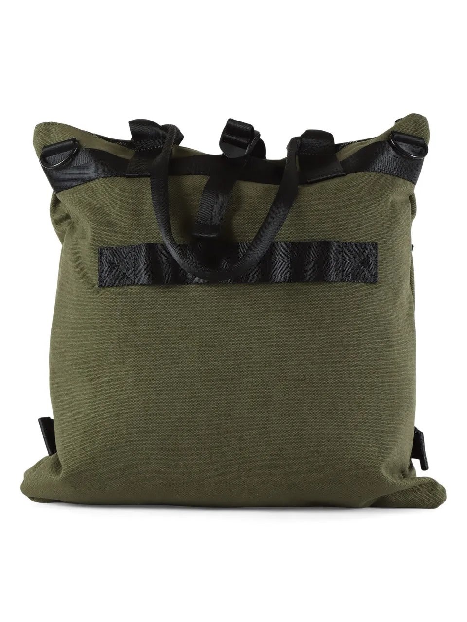 Borsa in canvas con patch logo frontale