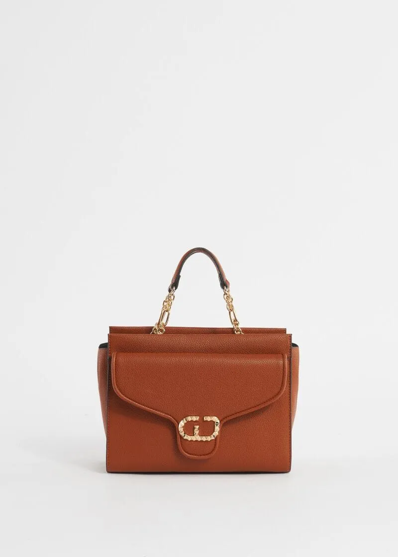 Borsa top handle in similpelle