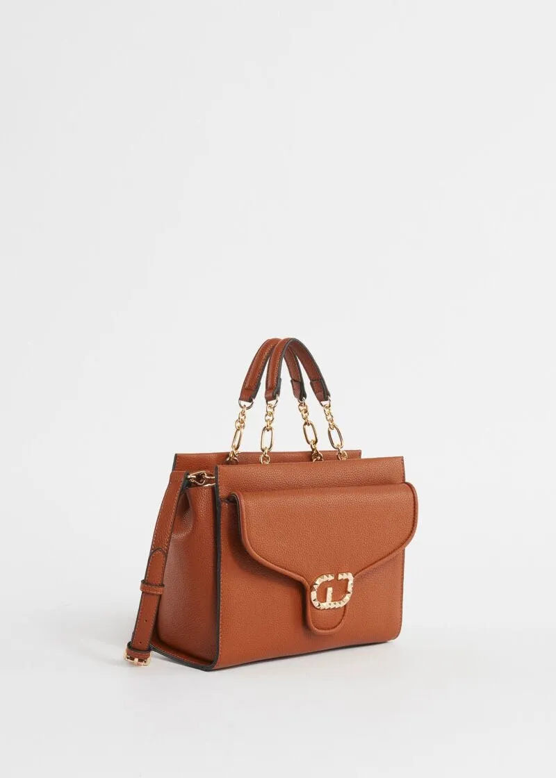 Borsa top handle in similpelle