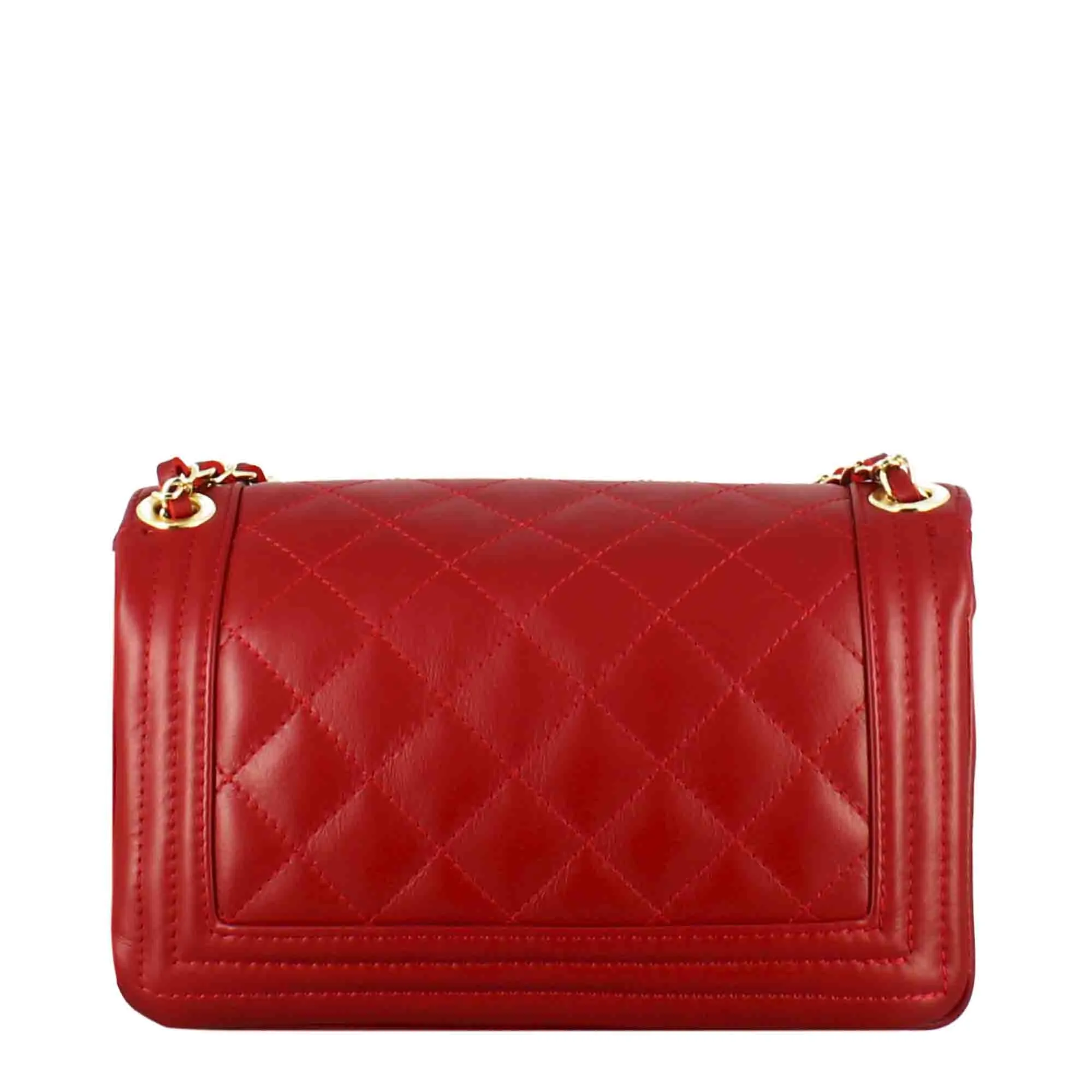 Borsetta Timeless media a tracolla in pelle trapuntata colore rosso