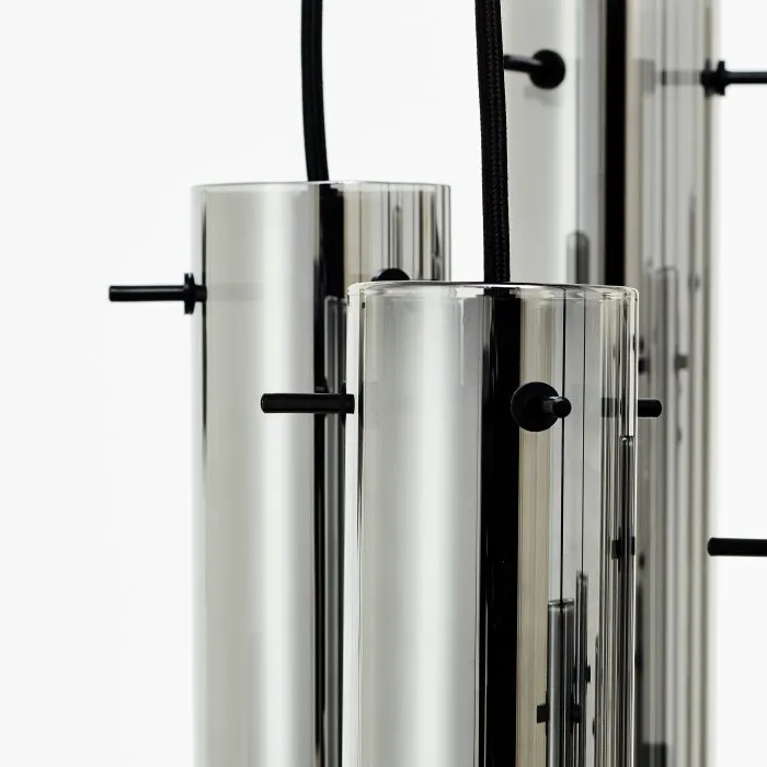 Brilliant Glasini Lampada a Sospensione Nero, 14-Luci