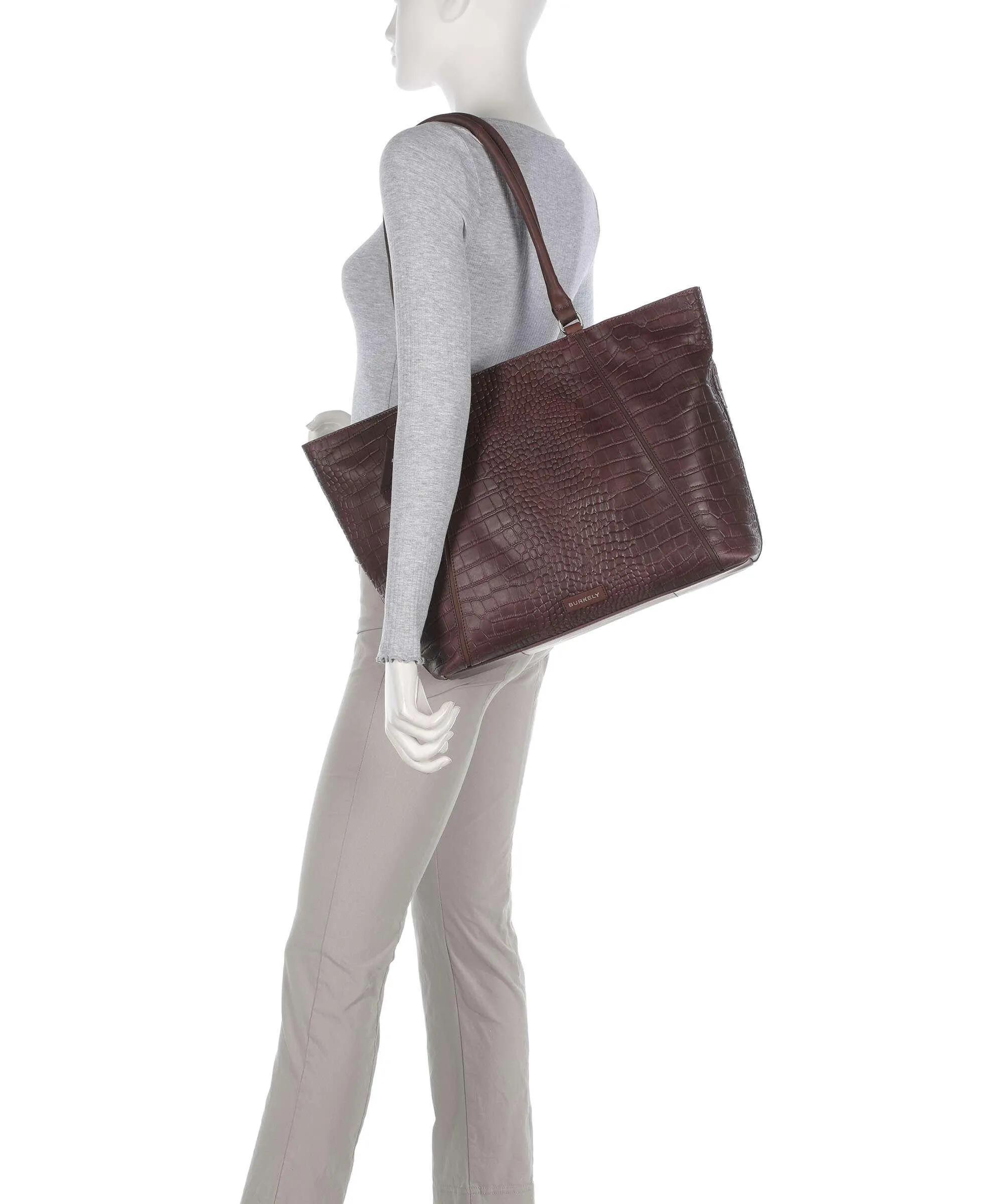  Burkely Cool Colbie Borsa shopper 15″ pelle in rilievo marrone scuro  