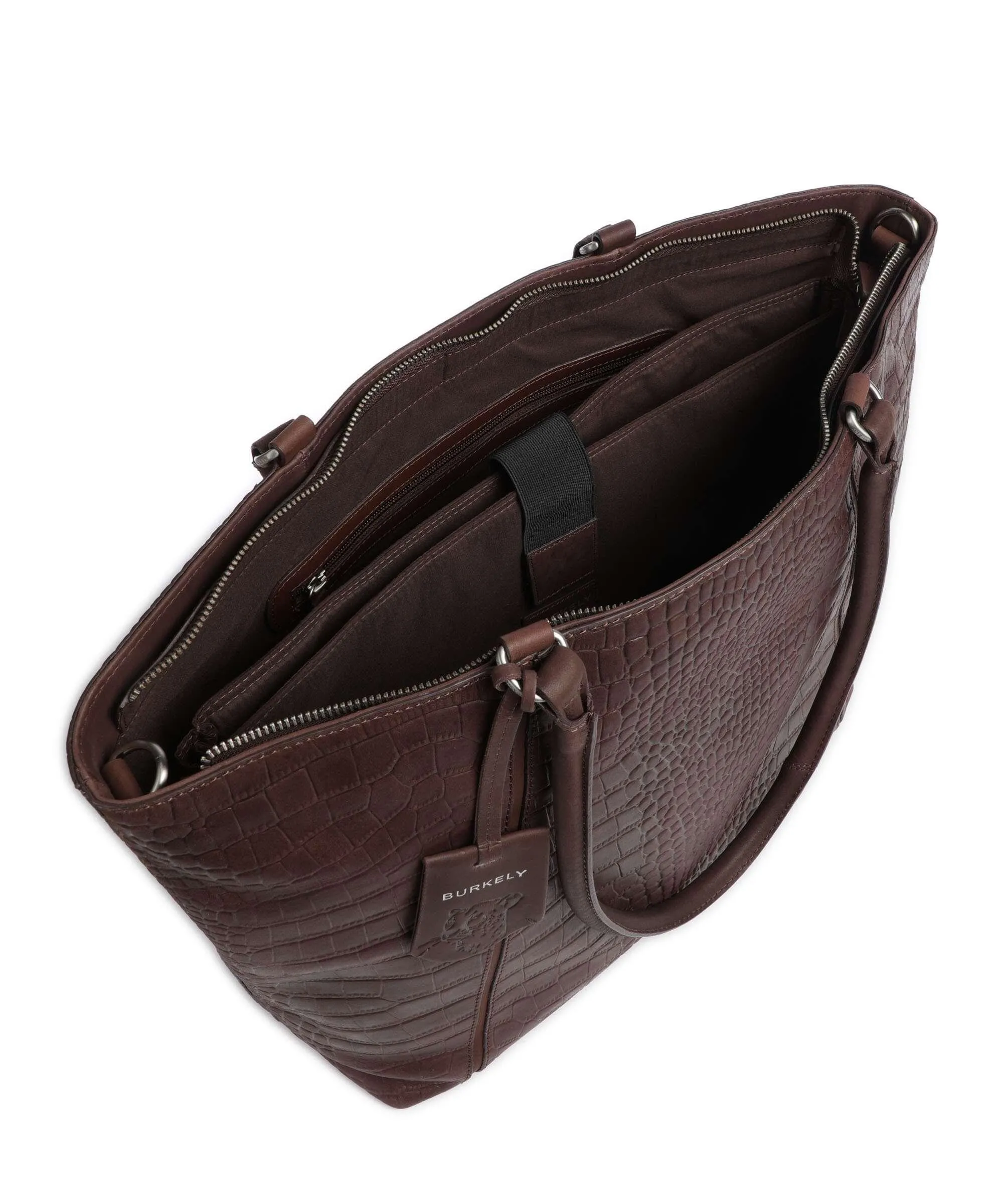  Burkely Cool Colbie Borsa shopper 15″ pelle in rilievo marrone scuro  