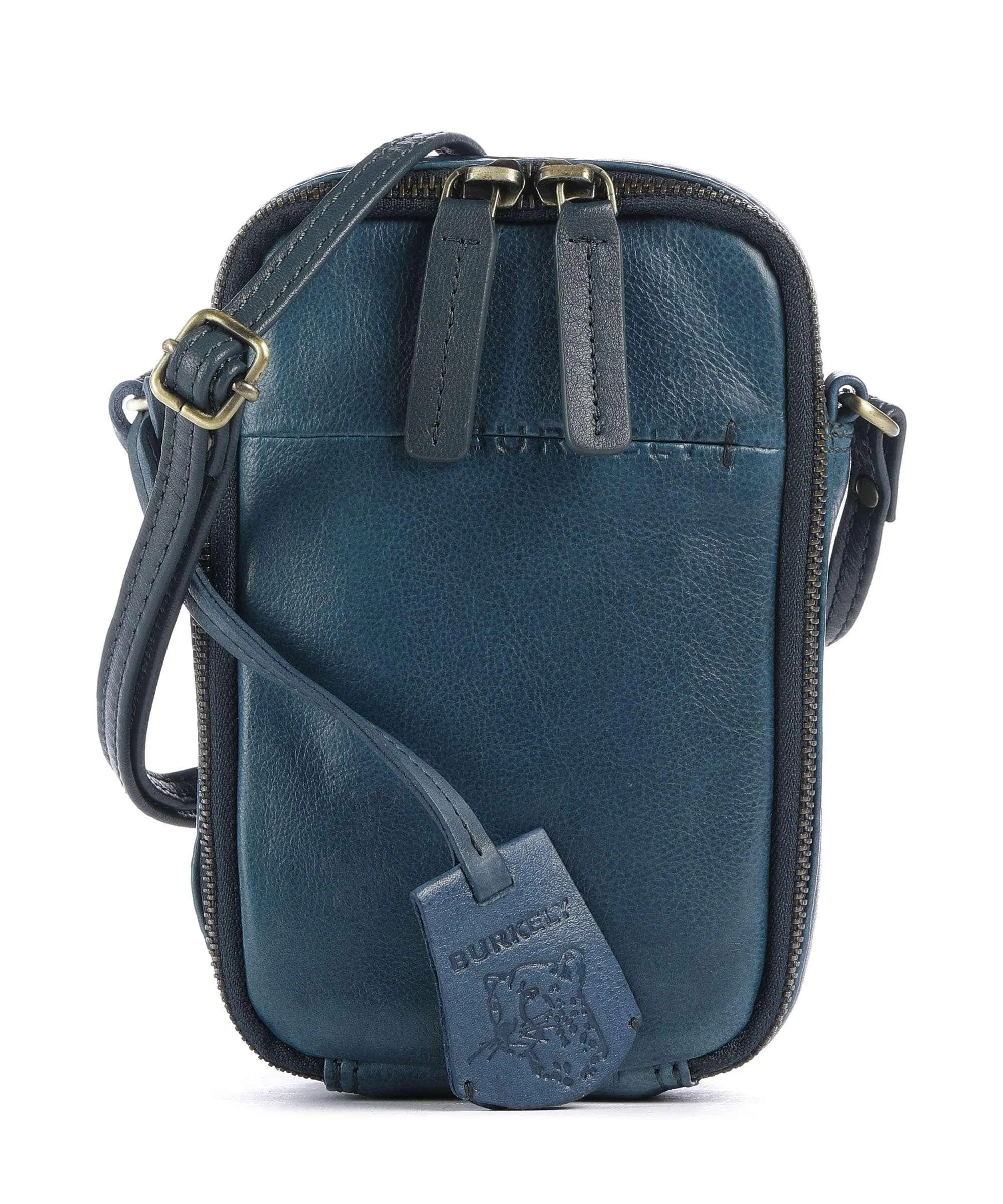  Burkely Natural Norah Borsetta porta cellulare pelle di vacchetta grana petrol  