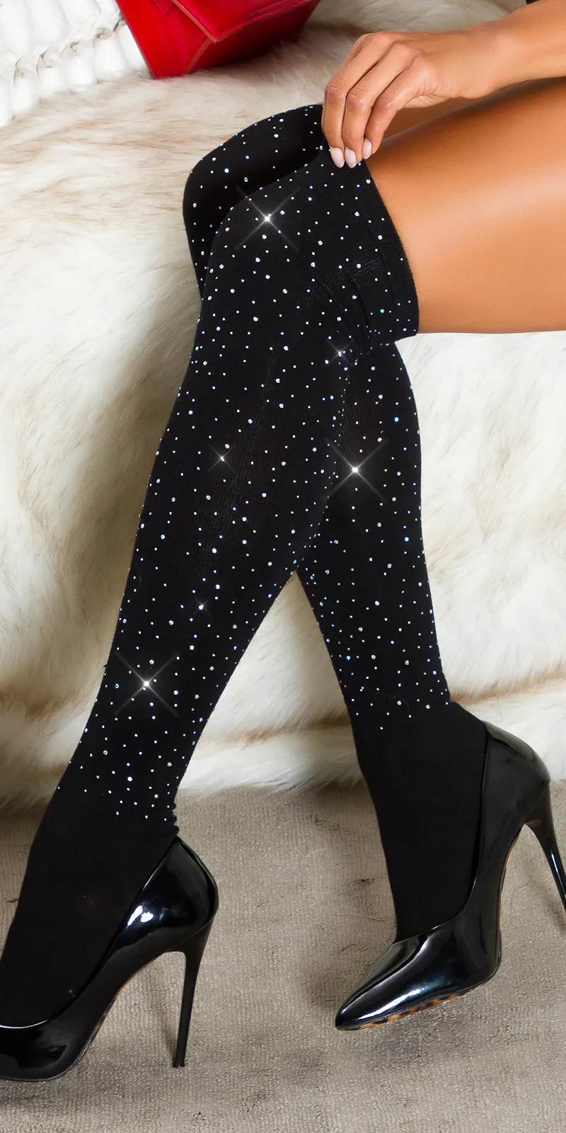 Calze parigine glitter INT654 nero