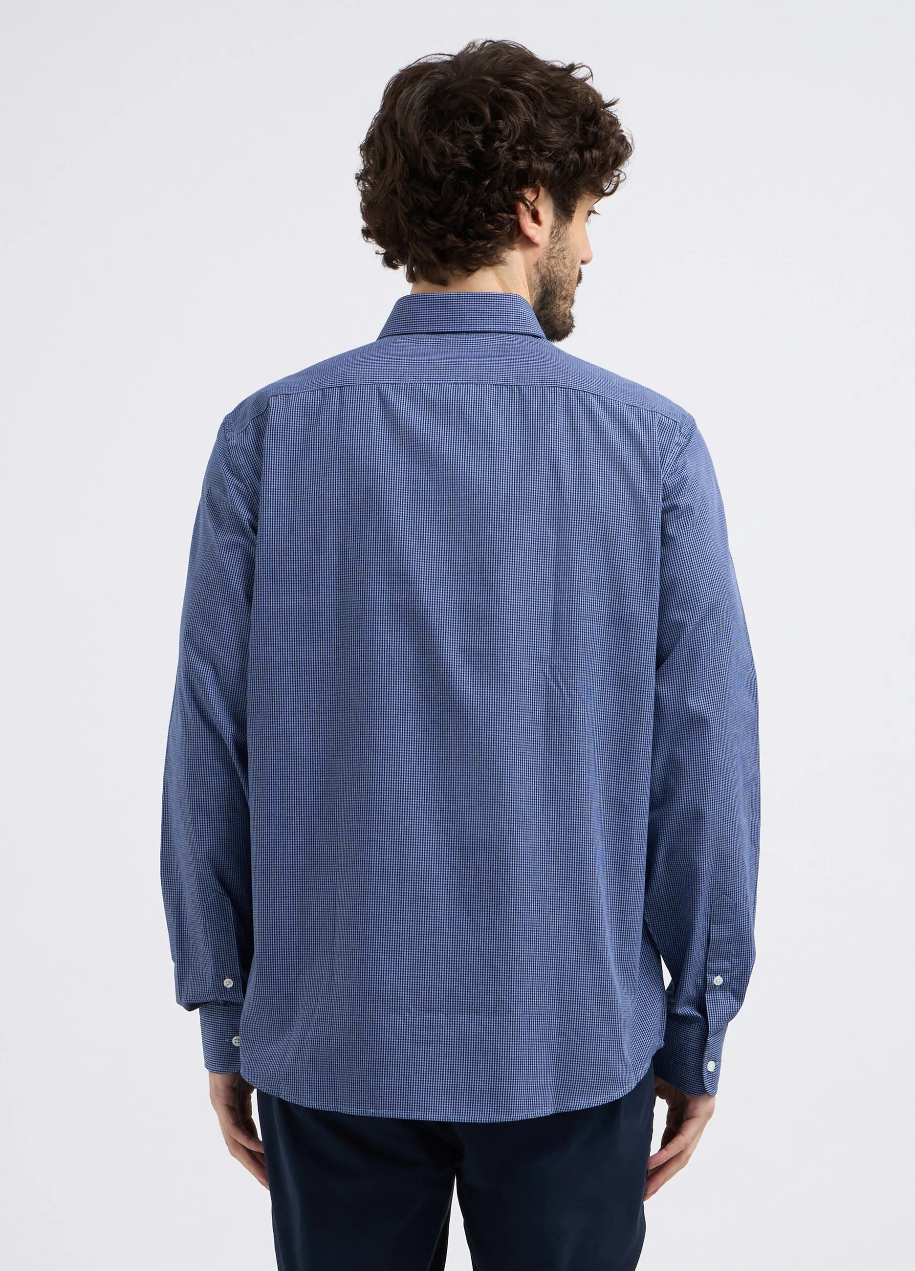 Camicia a microquadri uomo