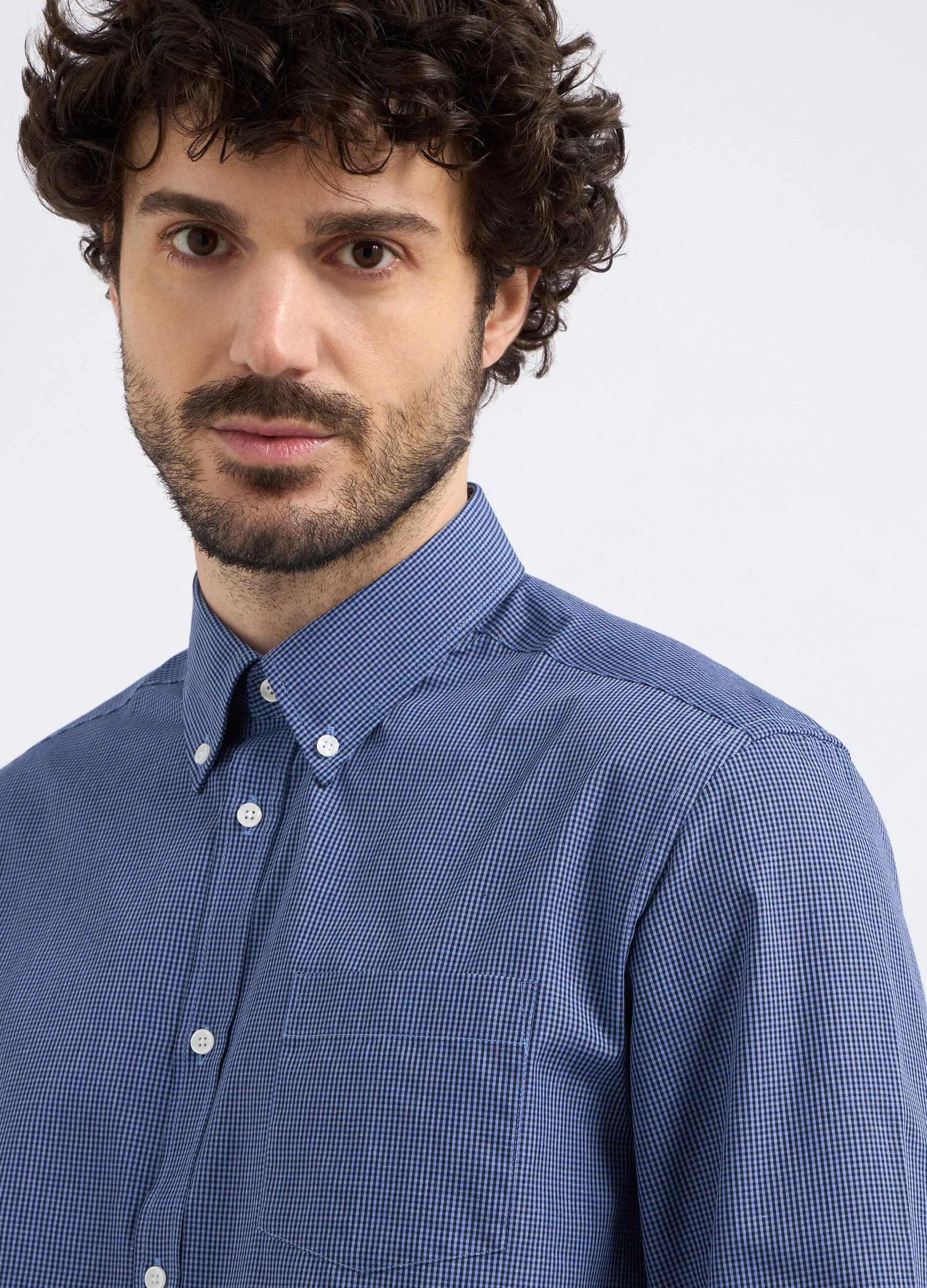 Camicia a microquadri uomo