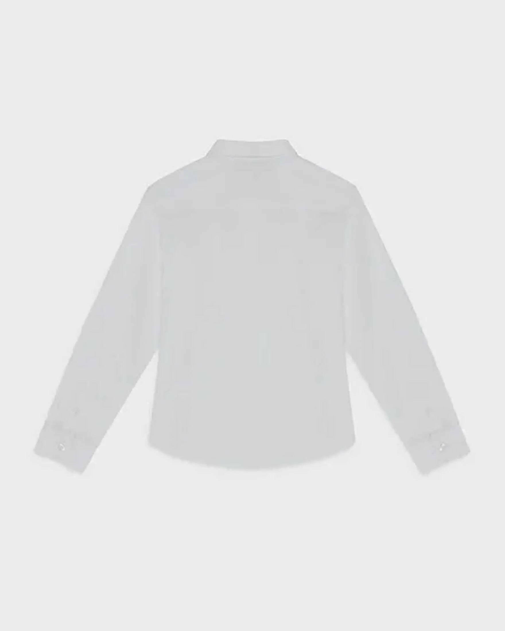 Camicia bianca in popeline di cotone con logo aquila ricamato in tono all-over 10-16 anni