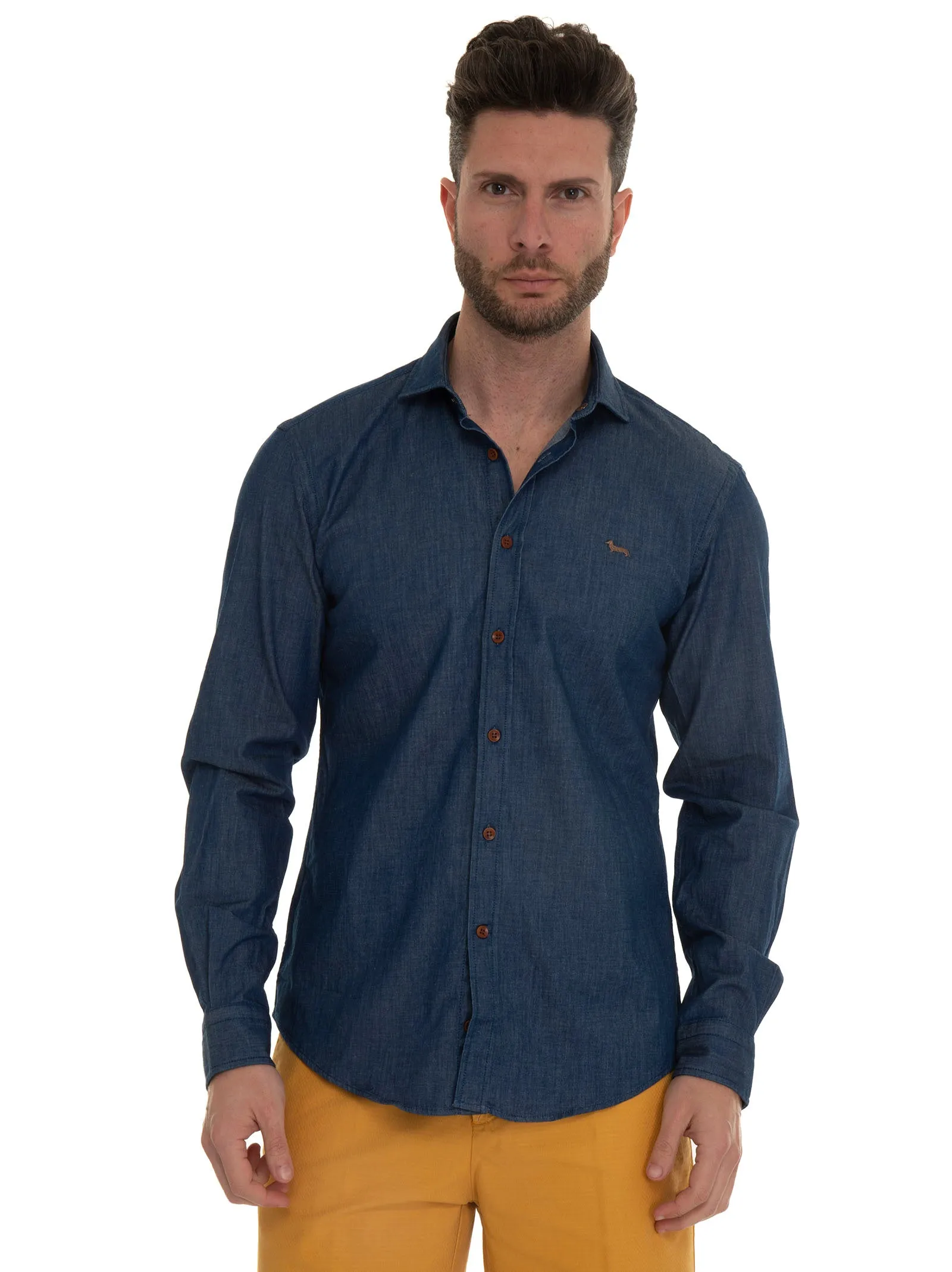Camicia casual Denim scuro Harmont & Blaine Uomo