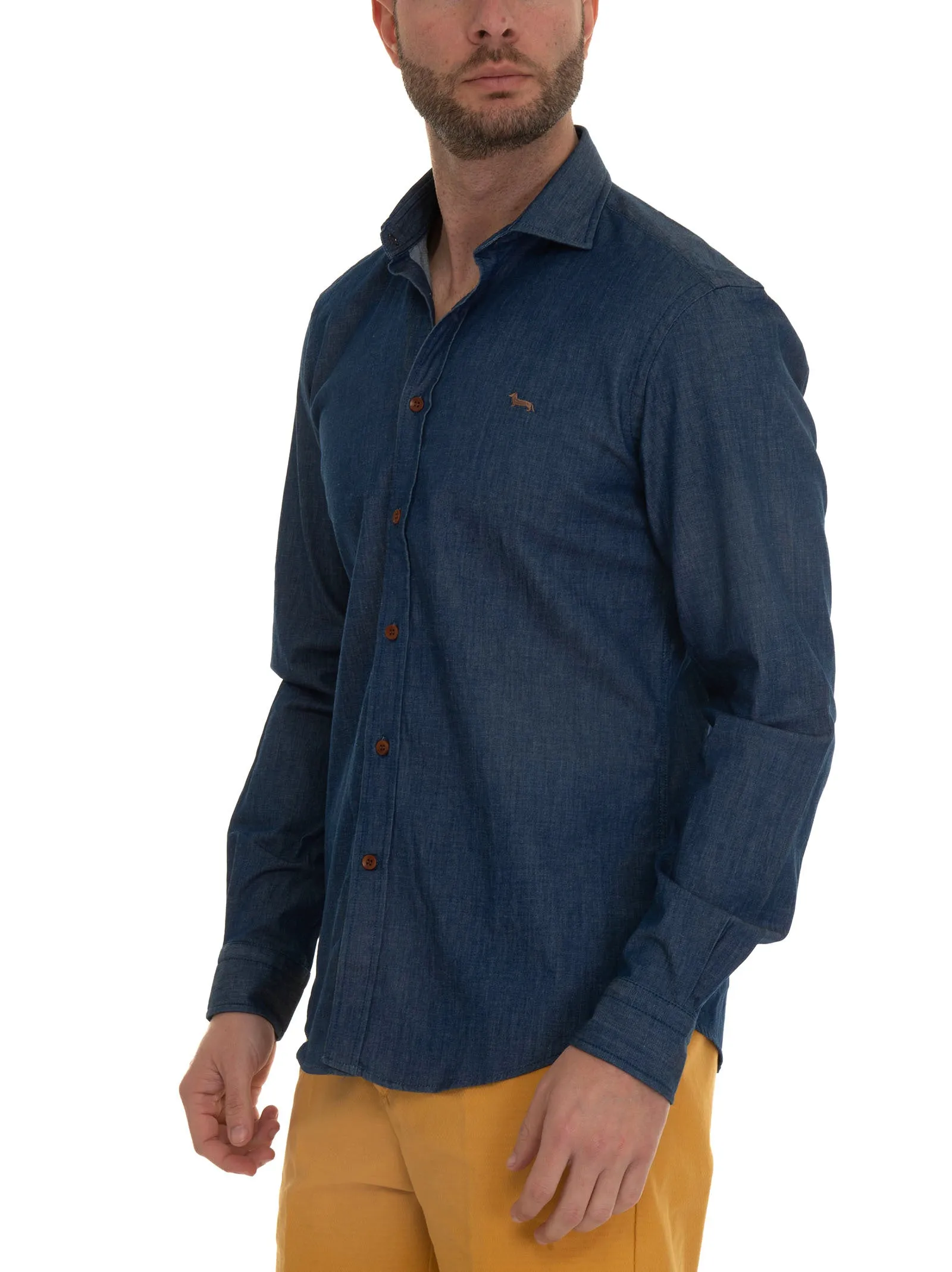 Camicia casual Denim scuro Harmont & Blaine Uomo