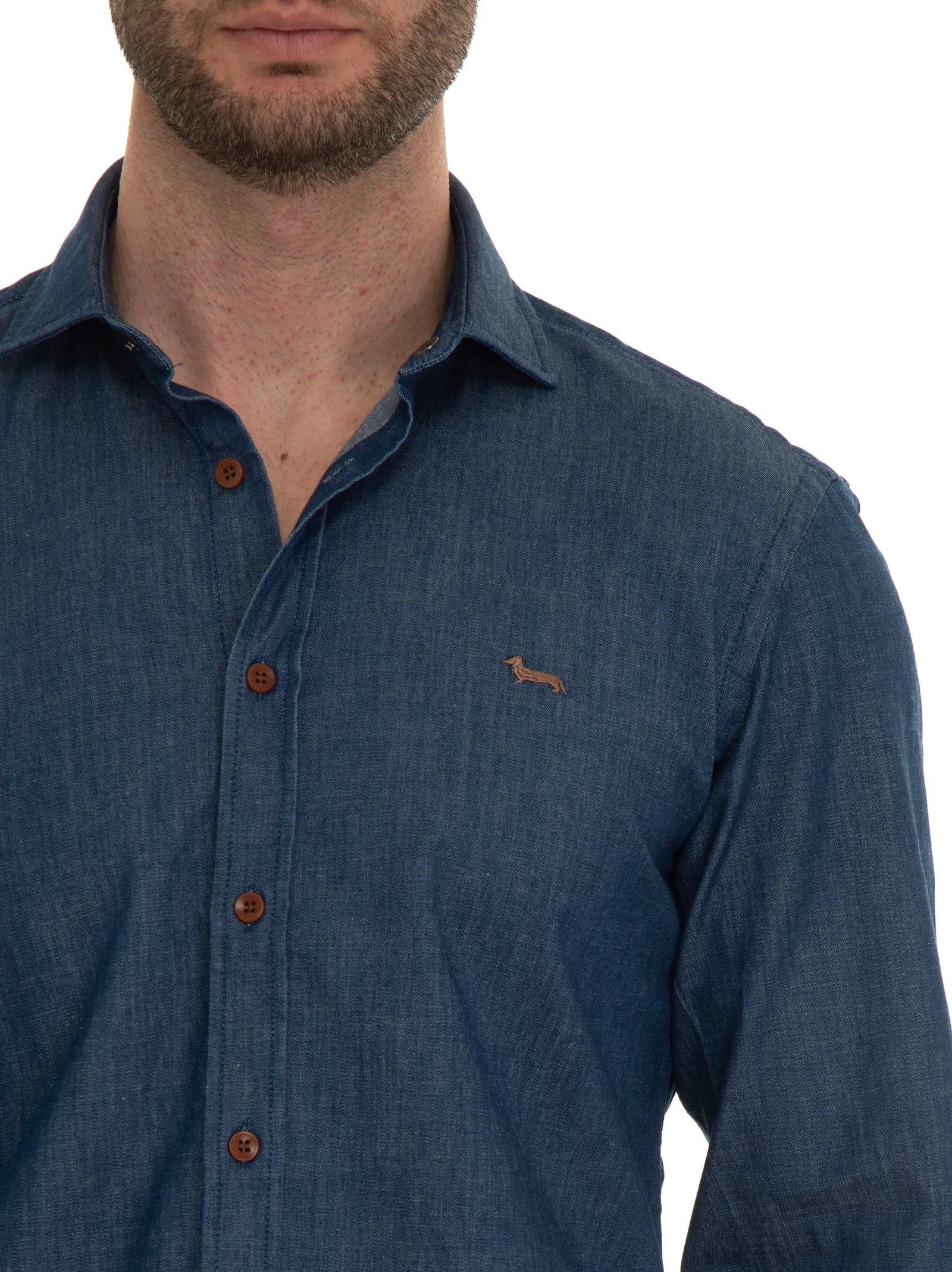 Camicia casual Denim scuro Harmont & Blaine Uomo
