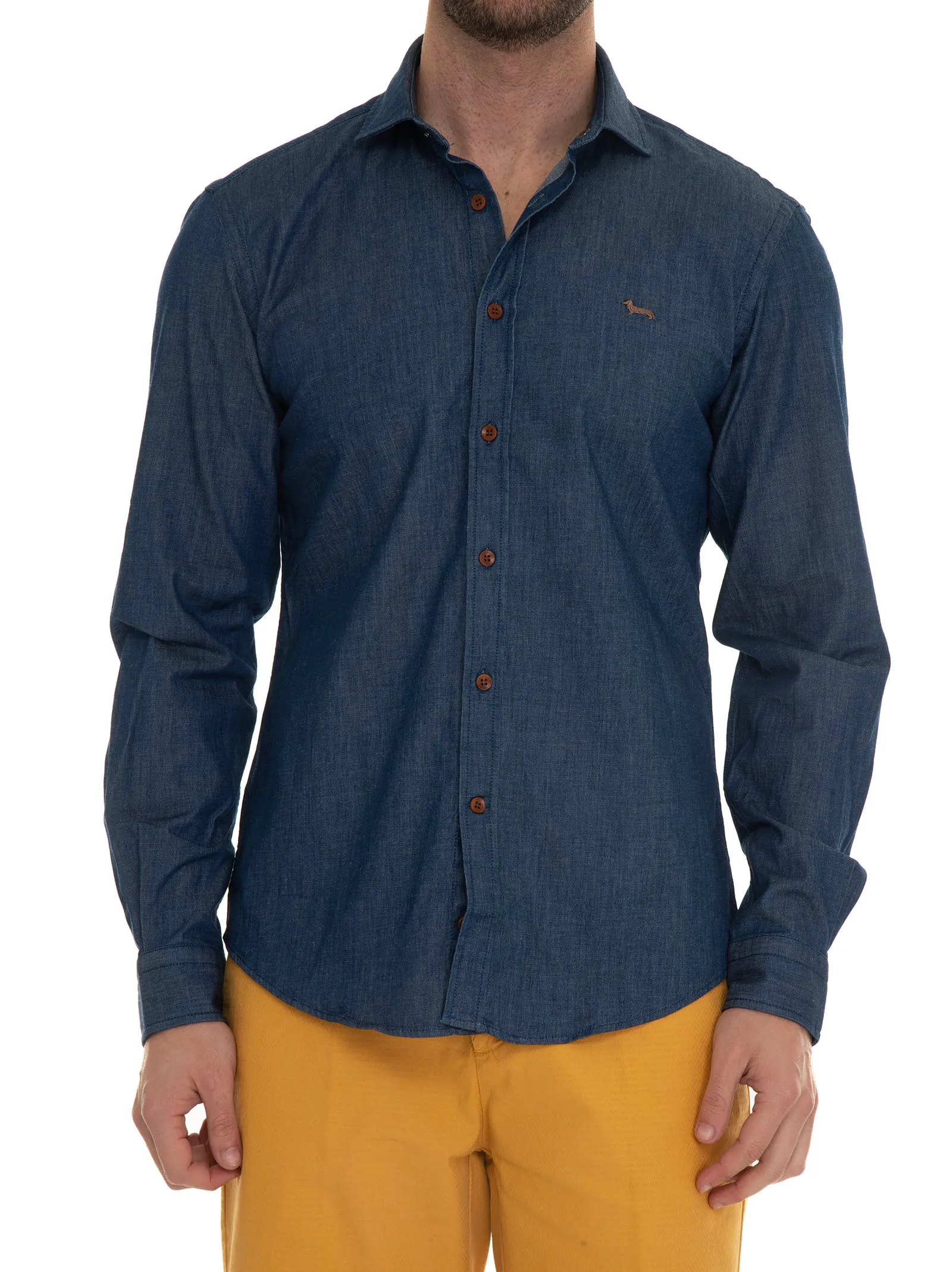 Camicia casual Denim scuro Harmont & Blaine Uomo