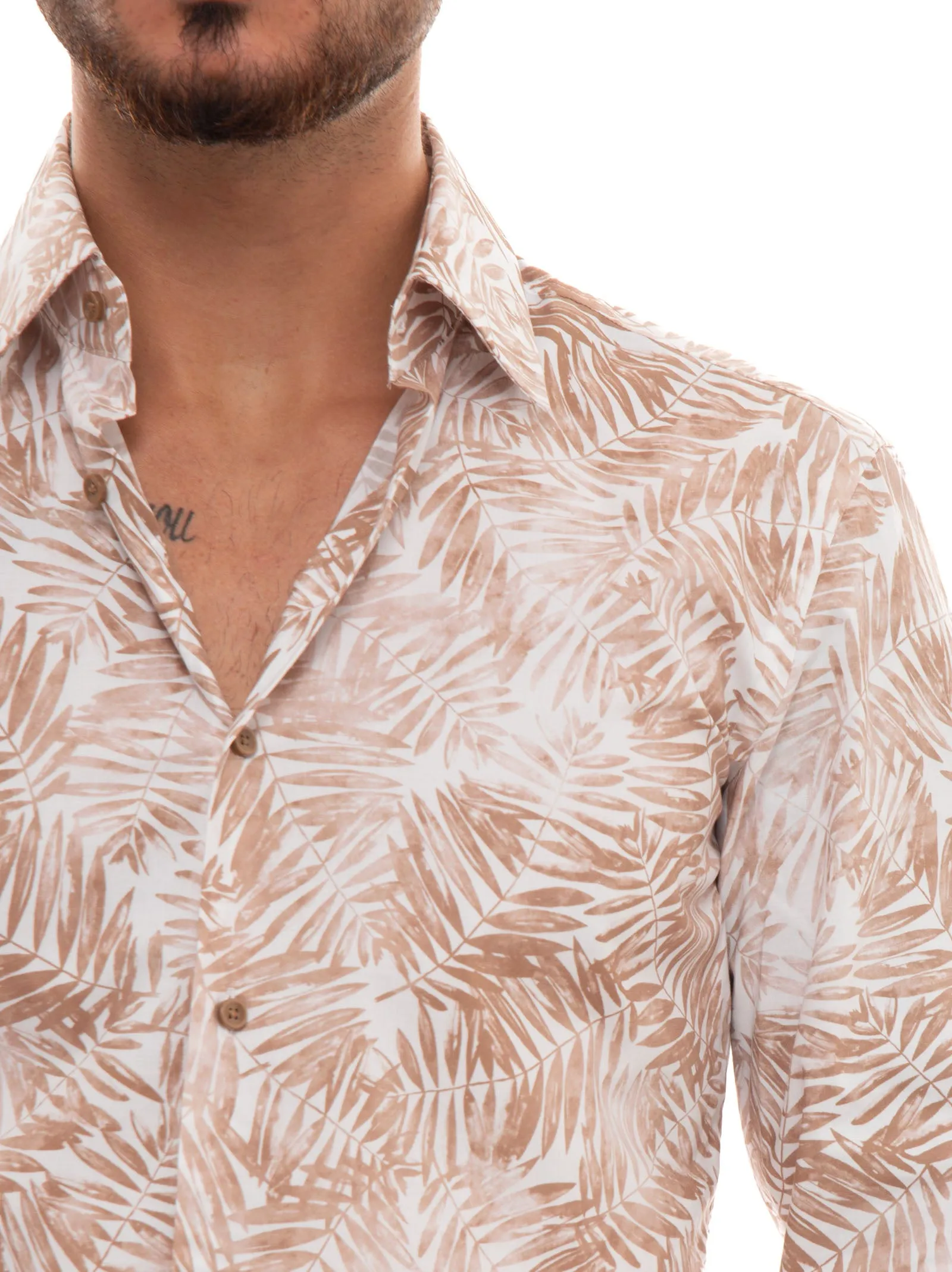 Camicia casual H-HANK-KENT-C1 Beige BOSS Uomo