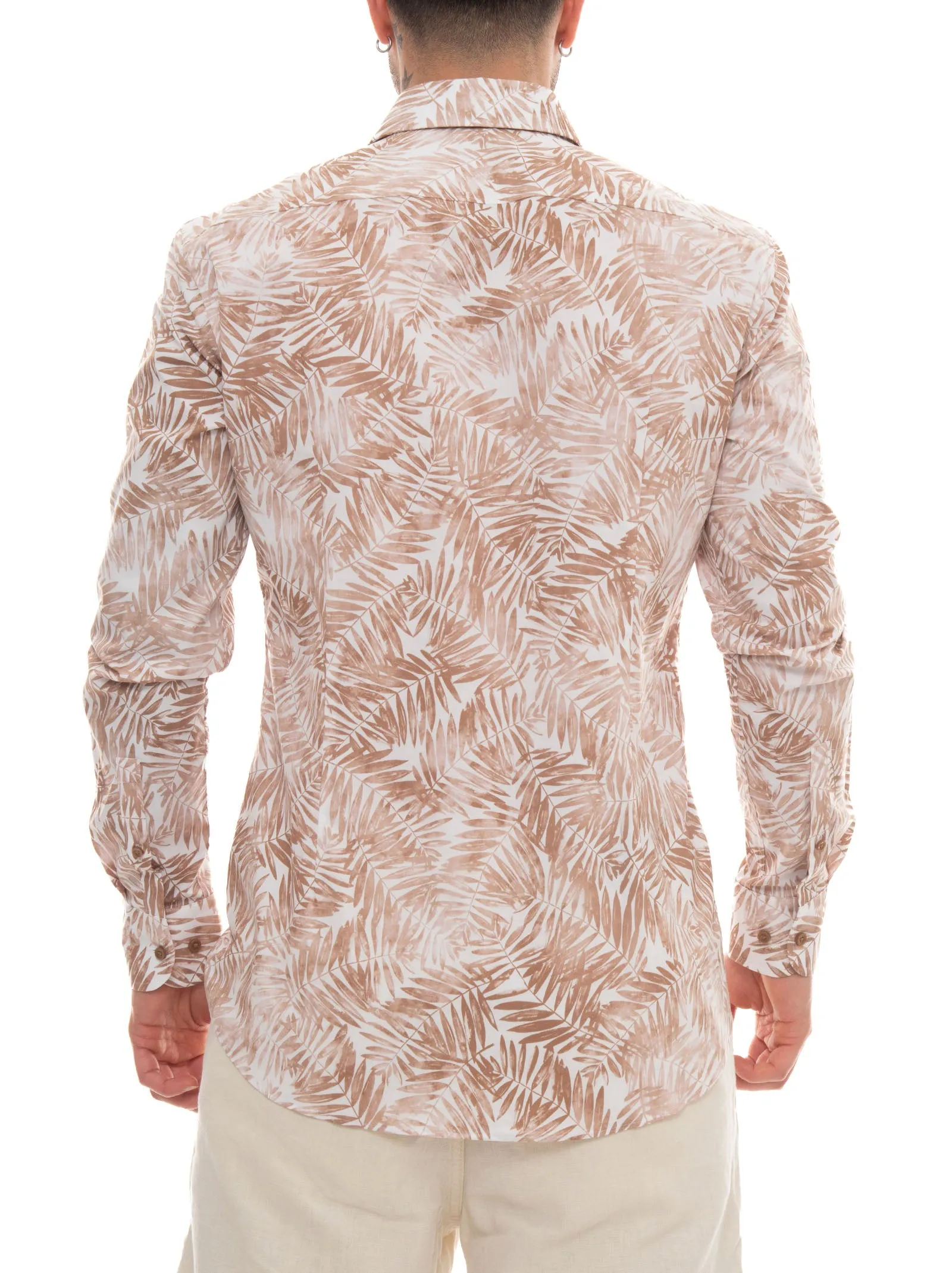 Camicia casual H-HANK-KENT-C1 Beige BOSS Uomo