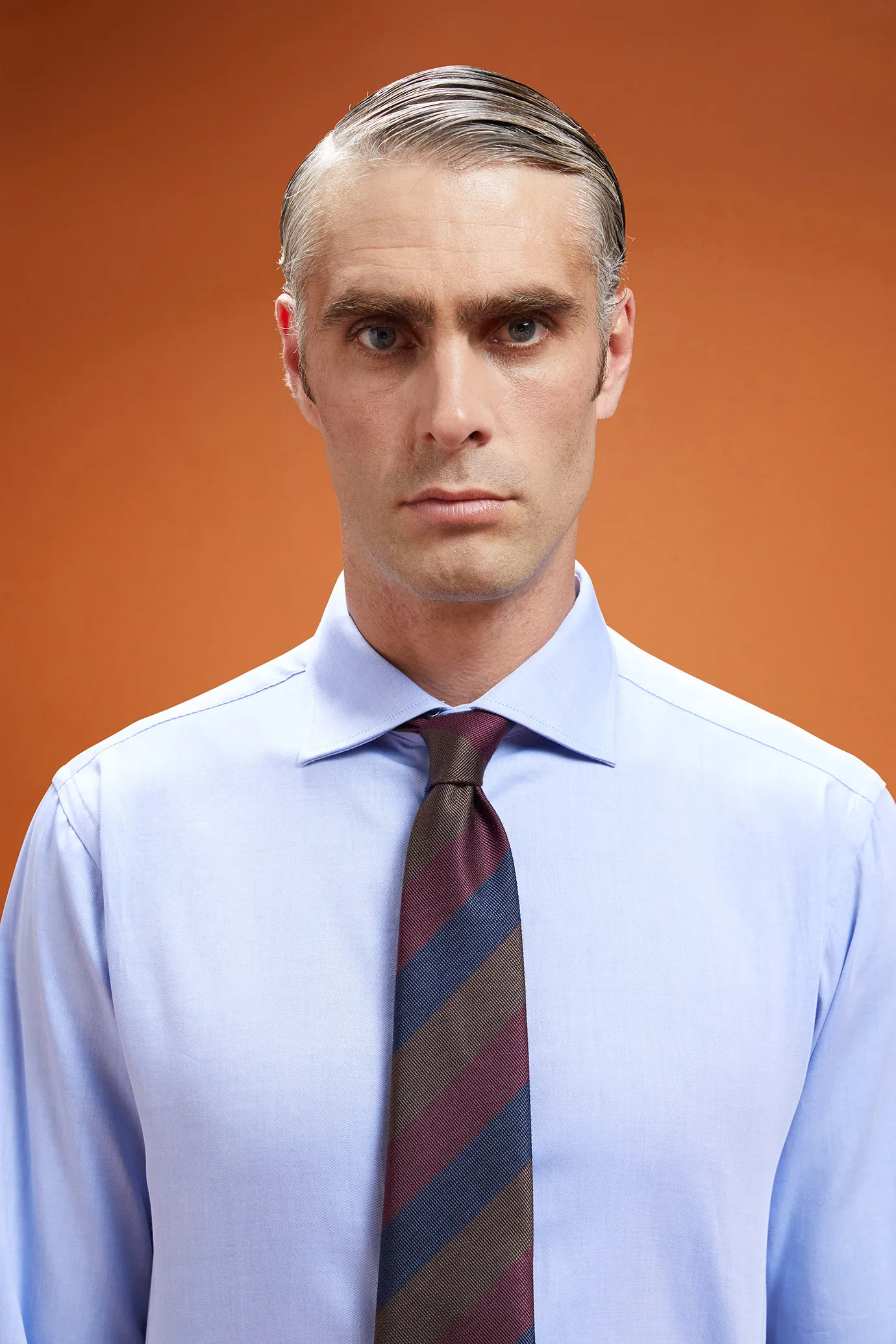 Camicia classica uomo collo francese tinta unita twill