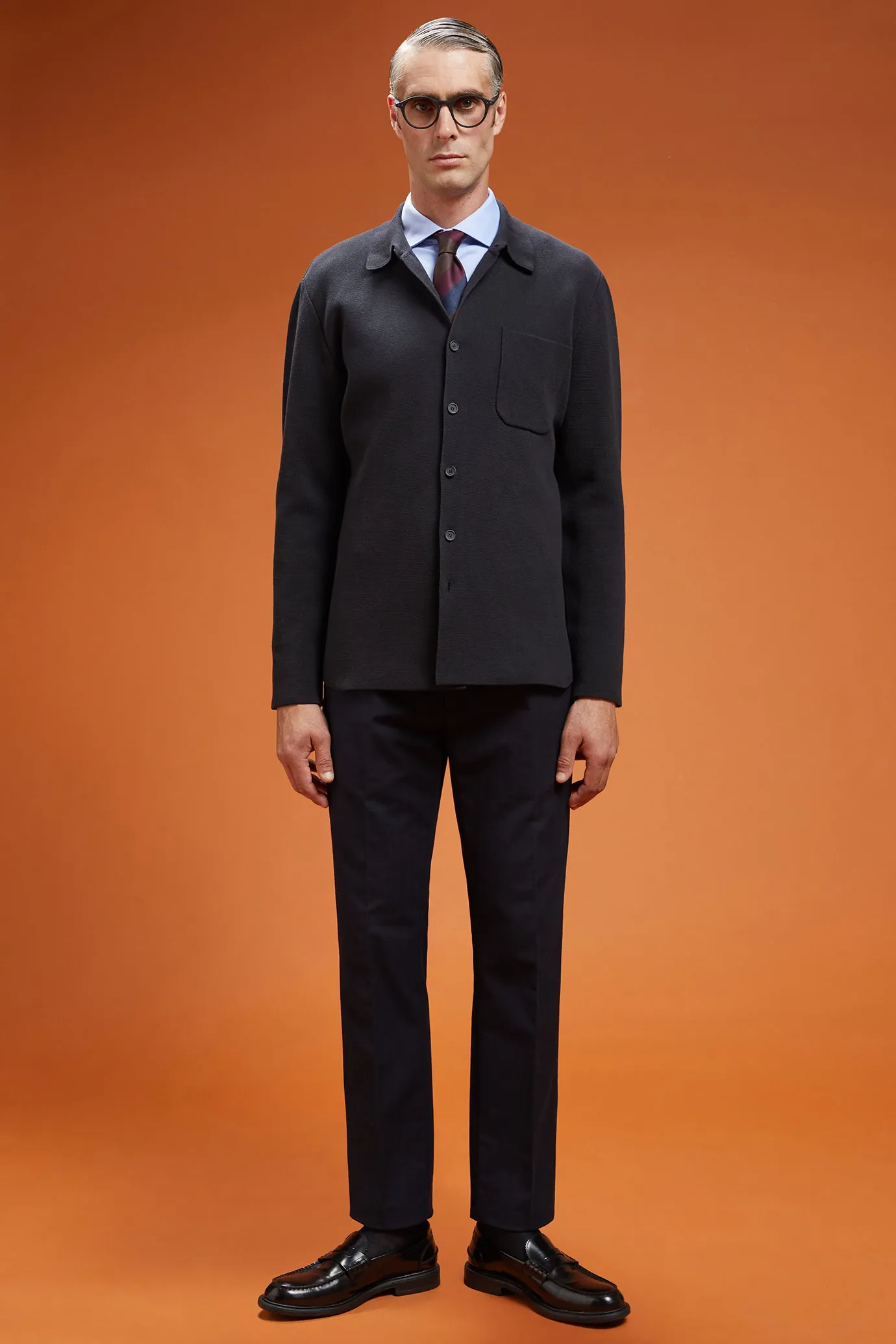 Camicia classica uomo collo francese tinta unita twill