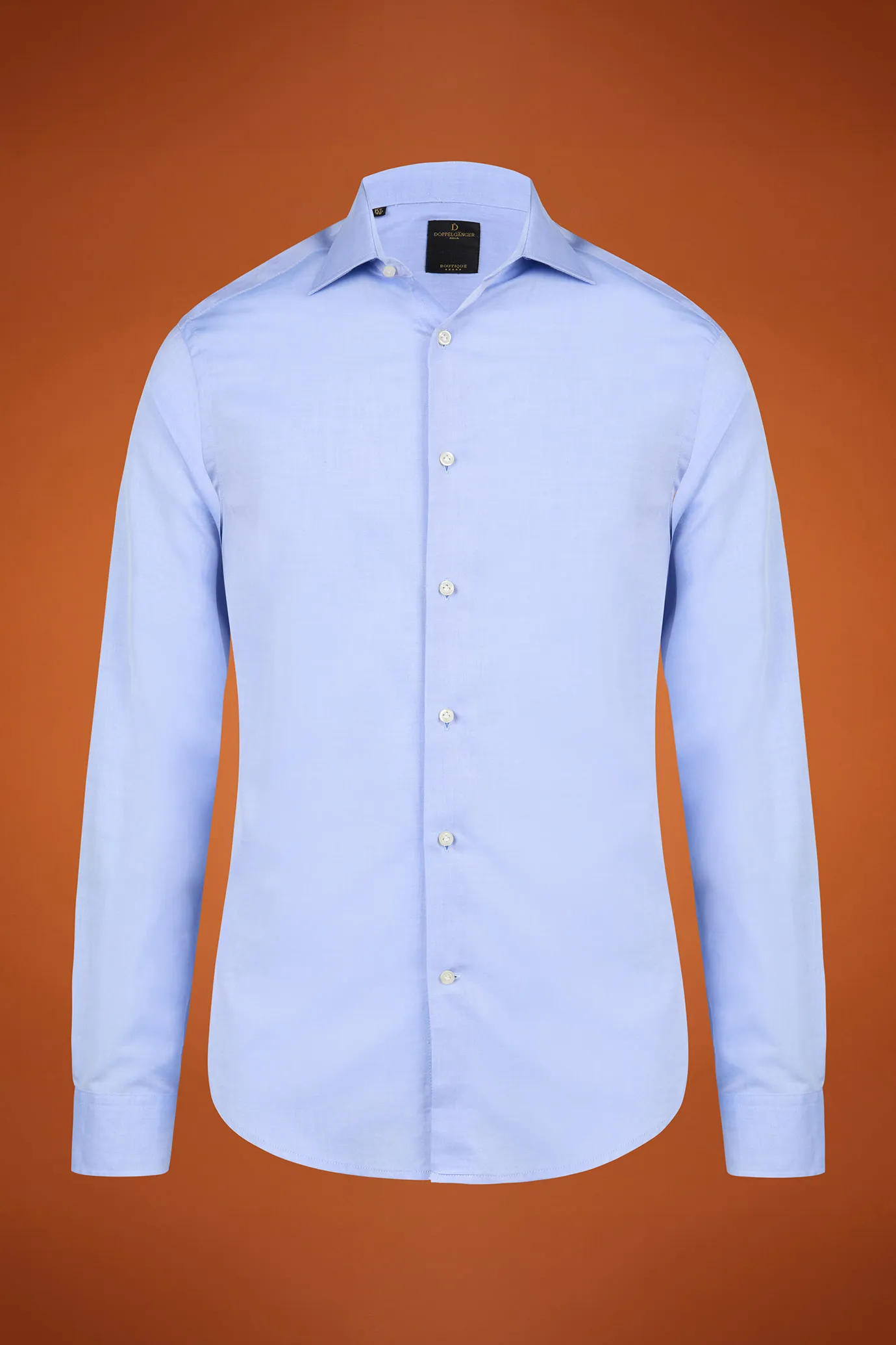 Camicia classica uomo collo francese tinta unita twill