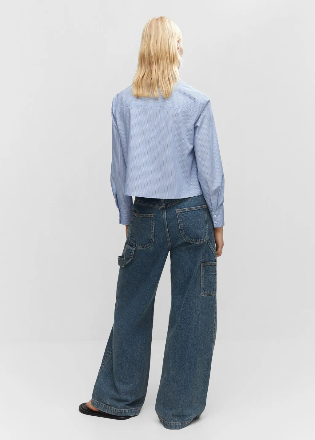 Camicia crop righe