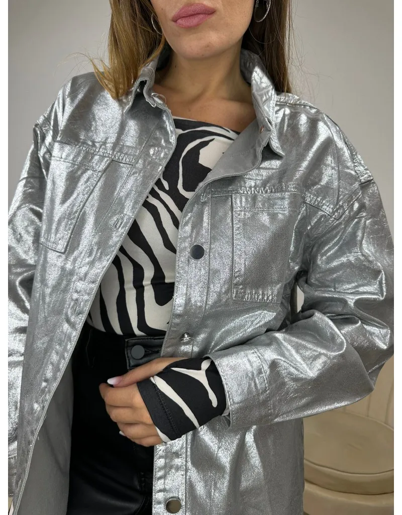 CAMICIA-GIUBBINO DENIM ARGENTO