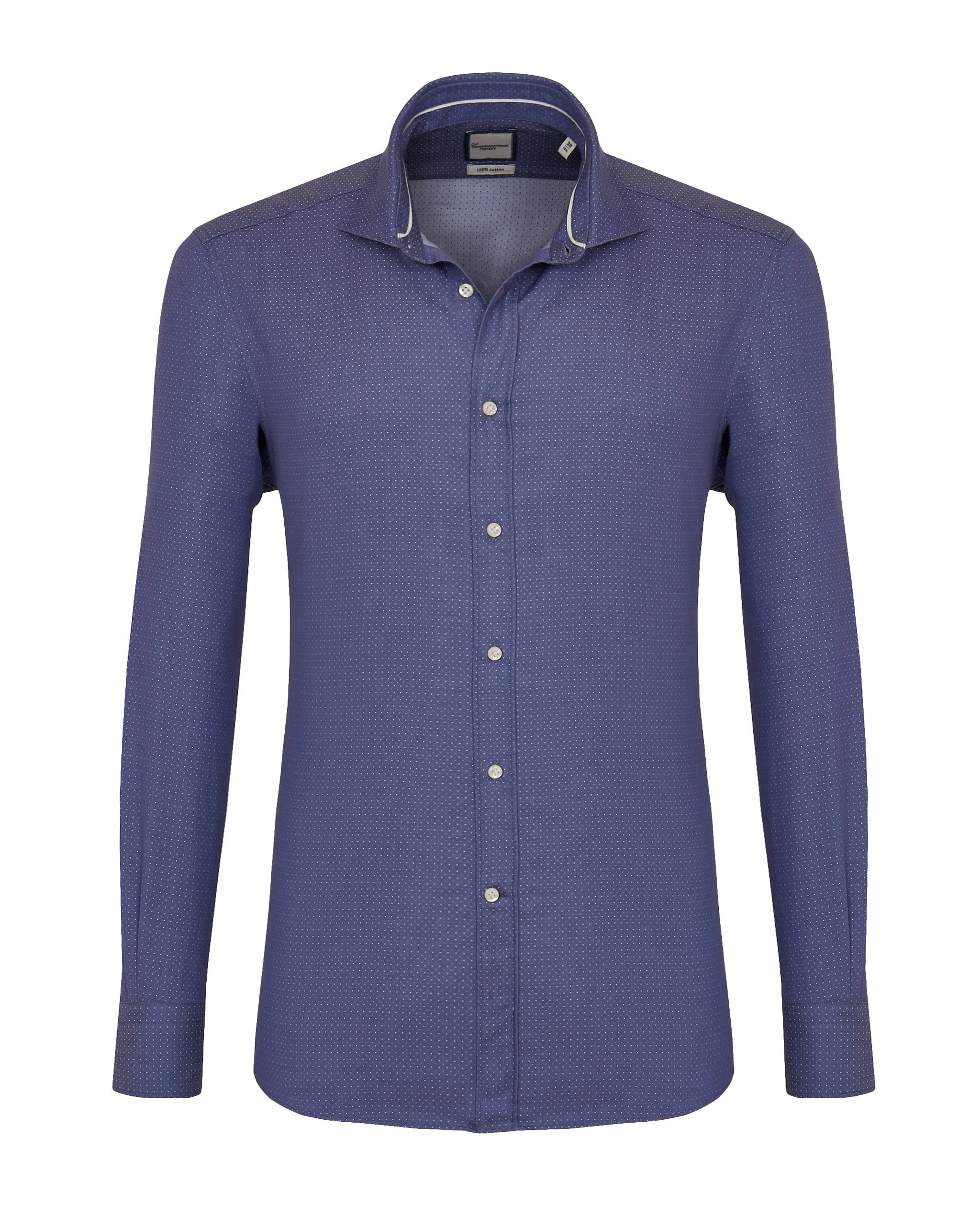 Camicia trendy blu navy comfort fit francese    