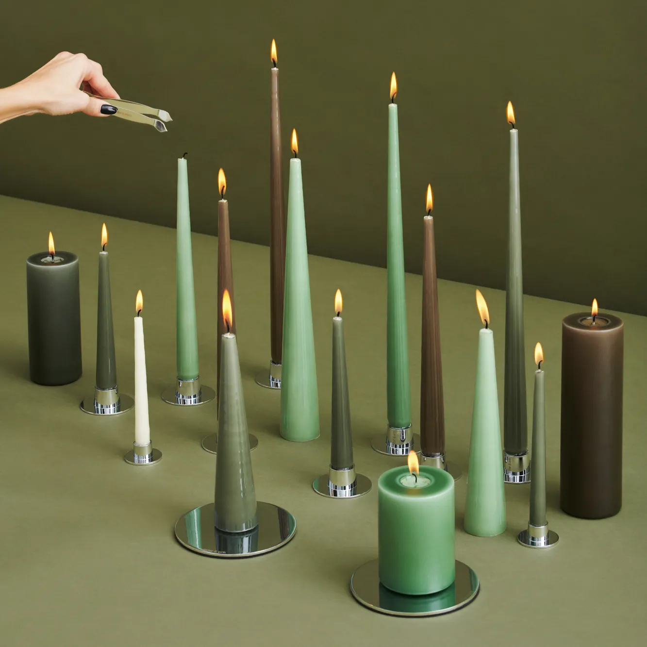 Candela 42 cm ester & erik confezione da 4 mild green.iw{font-size:18px}Opaco