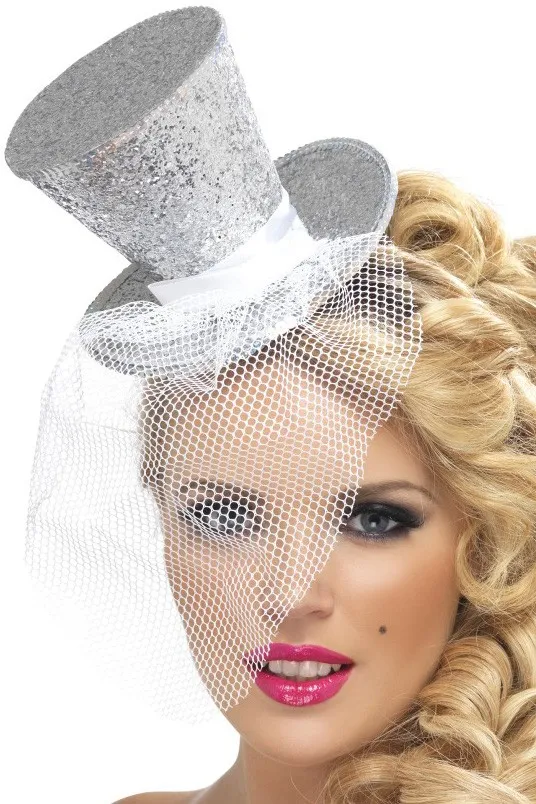 Cappellino con glitter per Halloween sulla fascia in argento