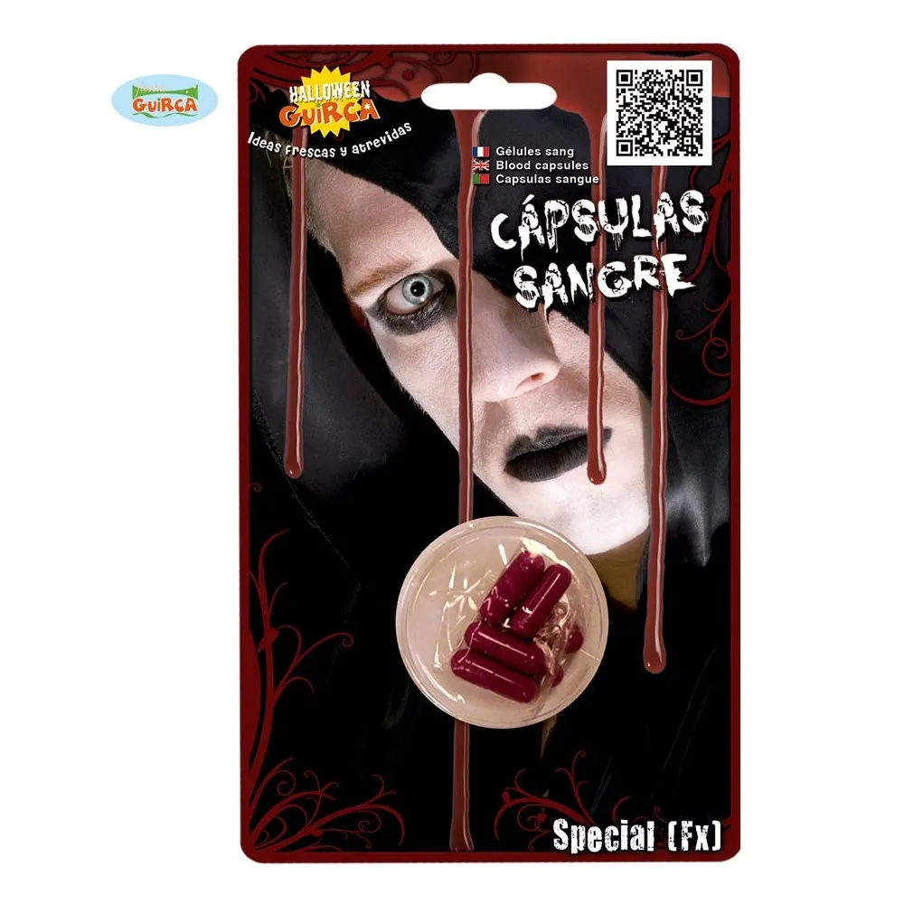 Capsule di Sangue Finto per Bocca per Halloween e per feste in maschera Conf. 6