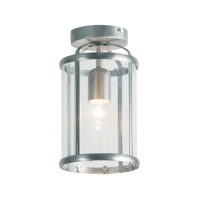 Ceiling Lamp Pimpernel Steel with Clear Glass Shade